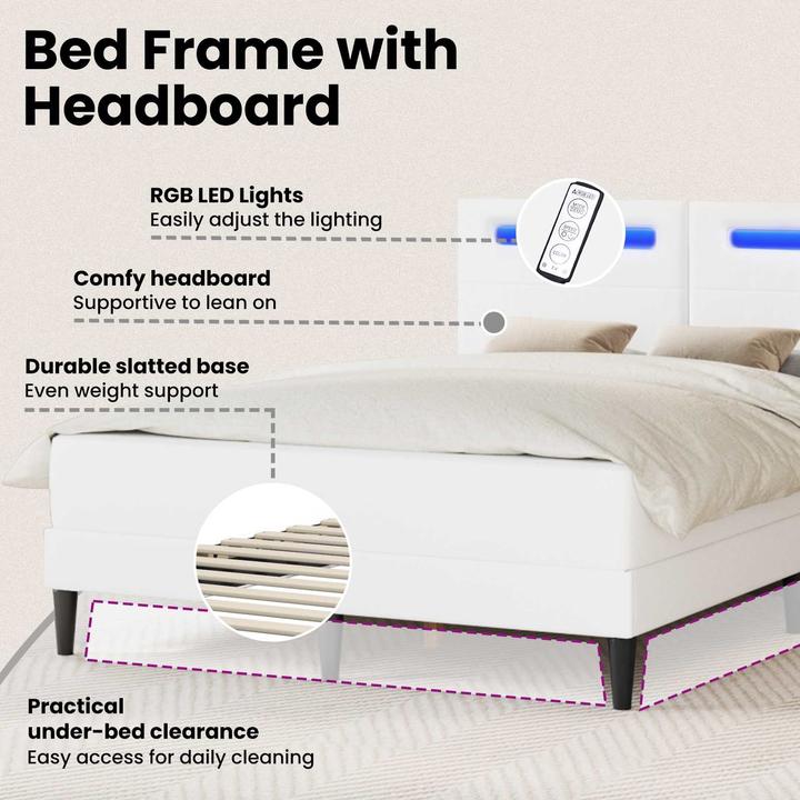 Actual product image vidaXL Moderner Bettrahmen (140 x 200 cm)