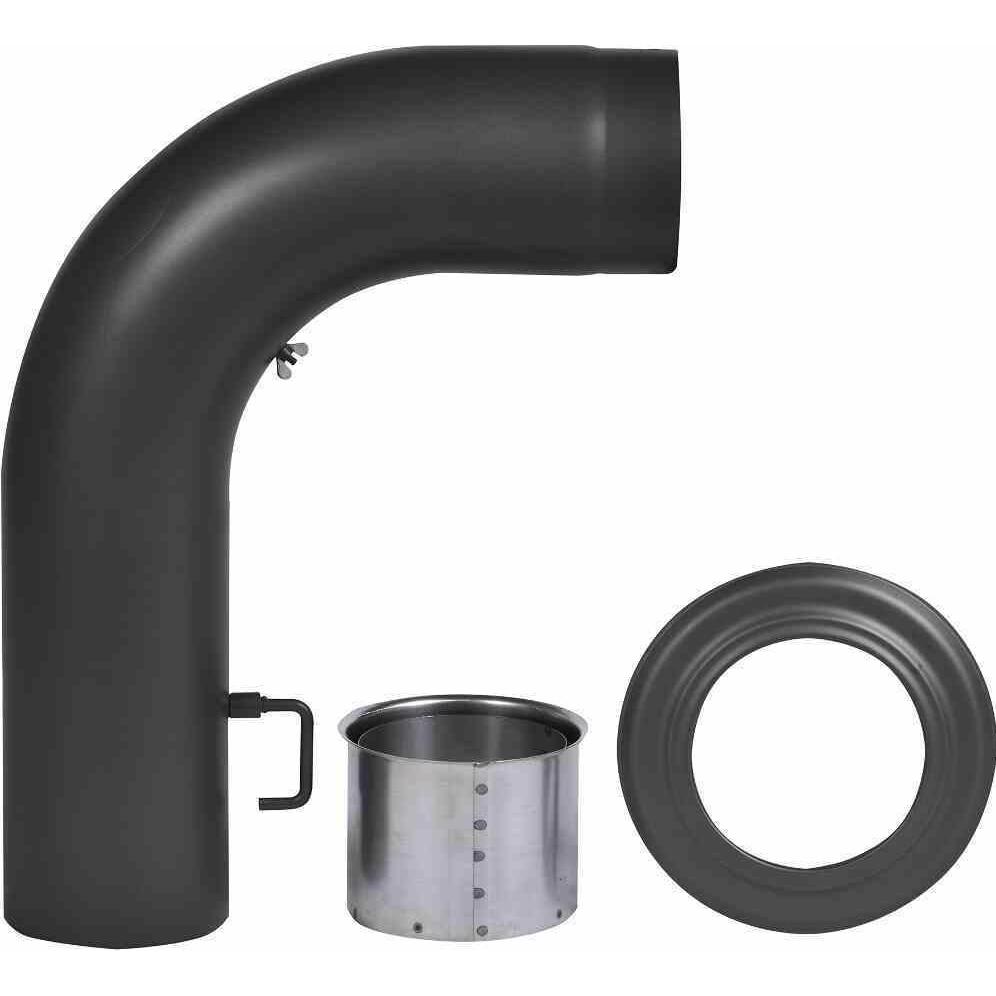 FireFix, Zubehör Kerzen + Kamin, R150/SET Ofenrohrset aus 2 mm starken Stahl (Winkelrohrset) in 150 mm Durchmesser, für ...