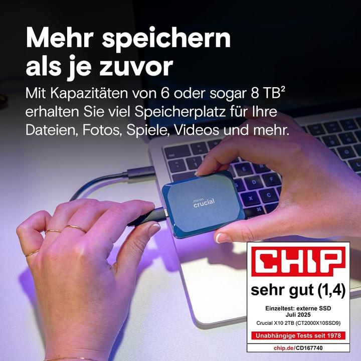 Actual product image Crucial X10 Portable SSD (8 TB)