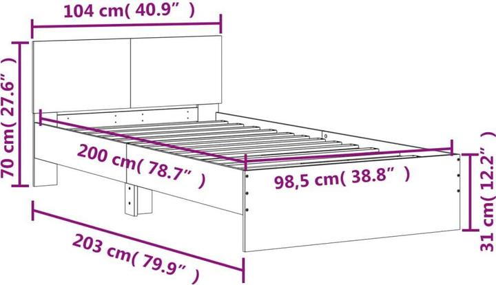 Image du produit vidaXL Bettgestell (100 x 200 cm)