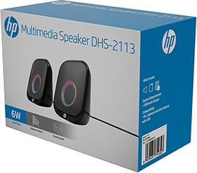 Actual product image HP Speaker DHS-2113, 2.0, 6W, black, Bluetooth, backlight