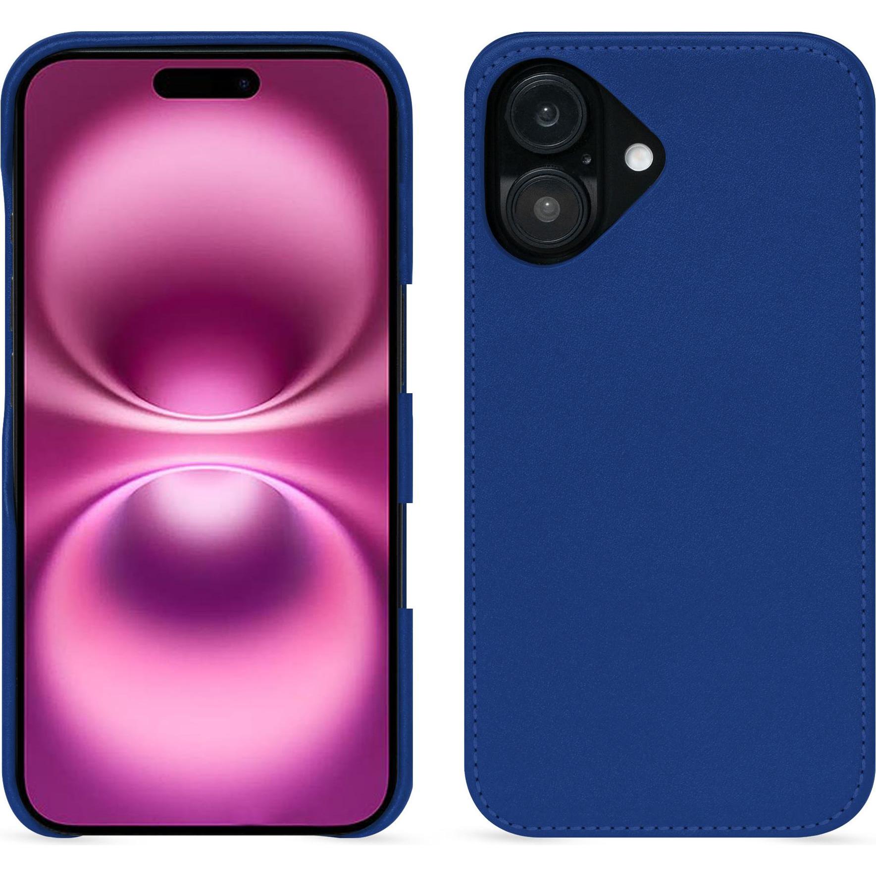 Noreve Lederschutzhülle (Apple iPhone 16 Plus), Smartphone Hülle, Blau