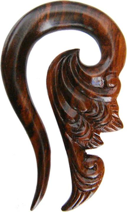 Immagine prodotto Star Piercing Peso per l'orecchio con piume a spirale decorate in legno di Narra (senza ottone, Organico)