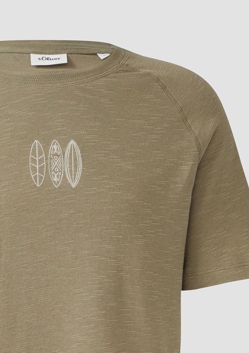 Image du produit S.Oliver T-Shirt Raglan-T-Shirt mit Flammgarnstruktur und Stickerei (XL)