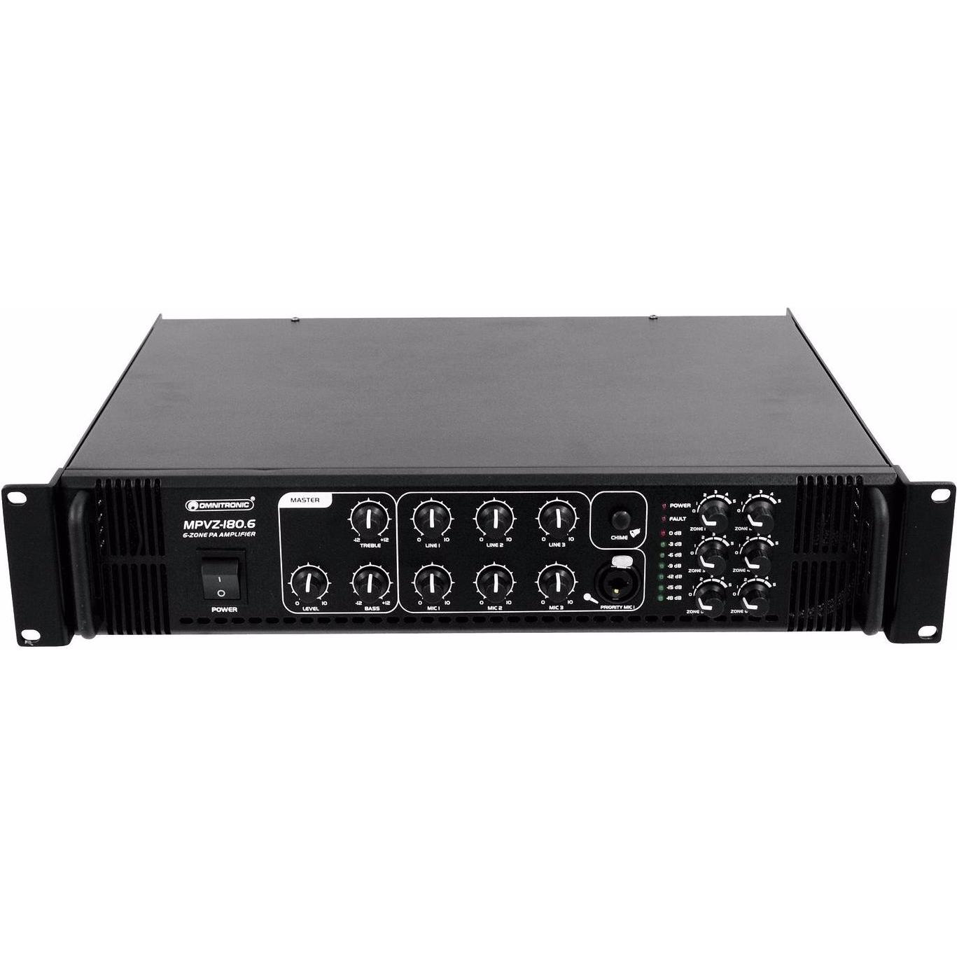 Omnitronic MPVZ-180.6 (Amplificatore), Amplificatore stereo, Nero