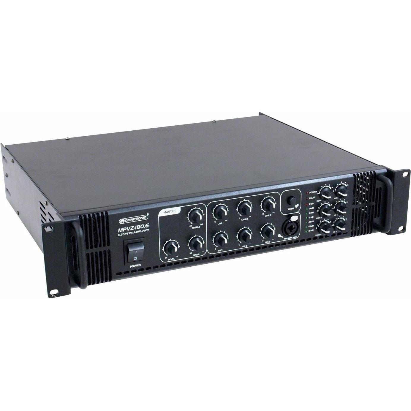 Omnitronic MPVZ-180.6 (Verstärker), Stereoverstärker, Schwarz