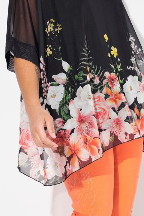 Produktbild Miamoda Bluse, oversized, Mesh, Bordürendruck (50, 52)