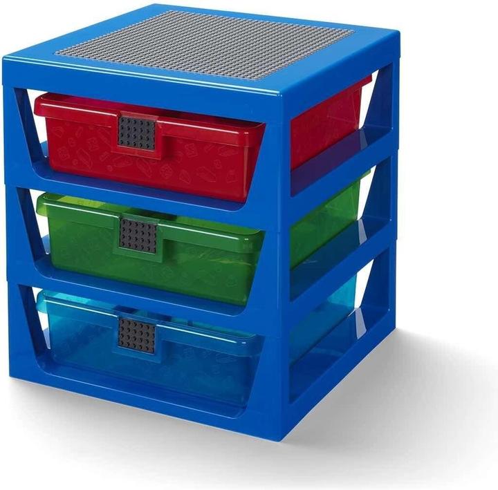 LEGO 3-Drawer Storage Rack niebieski