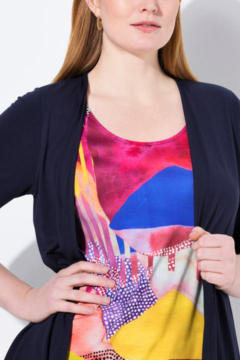 Actual product image Ulla Popken Layered Look 3/4 Sleeve Tee (58)