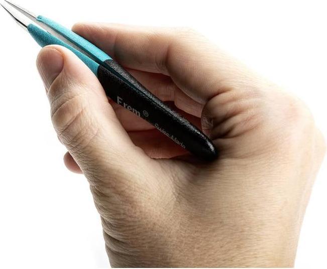 Actual product image Weller Erem ESD safe tweezers with serrated tips, precision tweezers, stainless steel, 120mm