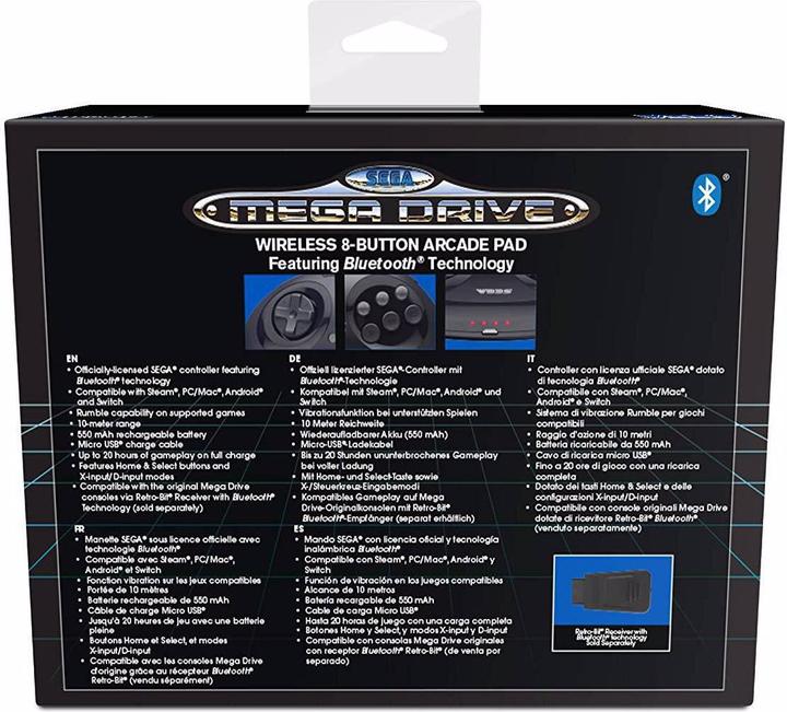 Image du produit retro-bit Manette de jeu Bluetooth Sega MegaDrive (PC, Switch, Mac)