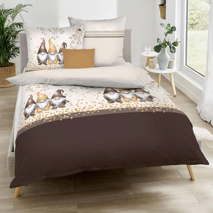 Produktbild Kaeppel Biber Bettwäsche Wichtel Kumpel braun (Bettwäsche Set, 155x220 cm + 80x80 cm)