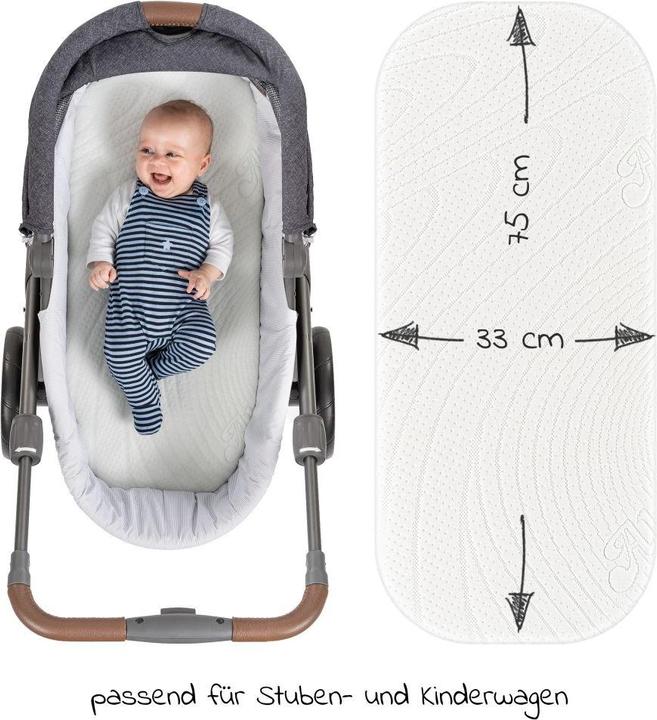 Immagine prodotto Alvi Materassi per neonati e materassi per bambini Set di materassi a 3 pezzi per carrozzine 75 x 33 cm (75 x 33 cm)