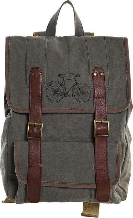 Produktbild DKD Home Decor Lässiger Rucksack Canvas Fahrrad Grau Braun (33 x 12 x 47 cm)