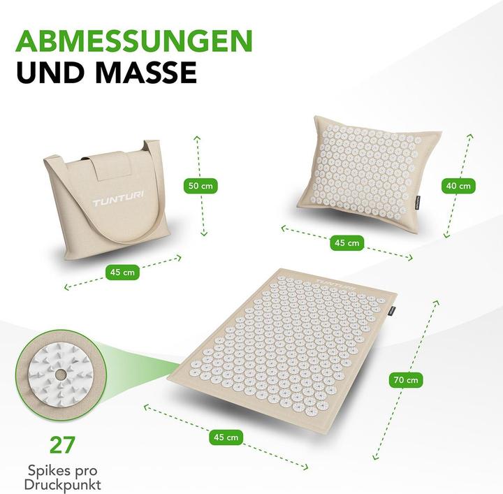 Immagine prodotto Tunturi Akupressurmatte Pro mit Kissen, div.Farben (20 mm)