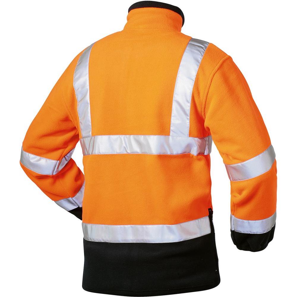 Thumbnail - Feldtmann, Arbeitsjacke, Warn-Fleecejacke Benedikt Grösse XL, orange/marine (XL)