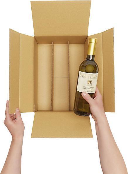 Immagine prodotto kaiserkraft Scatola per bottiglie di vino, sdraiata (6 x)