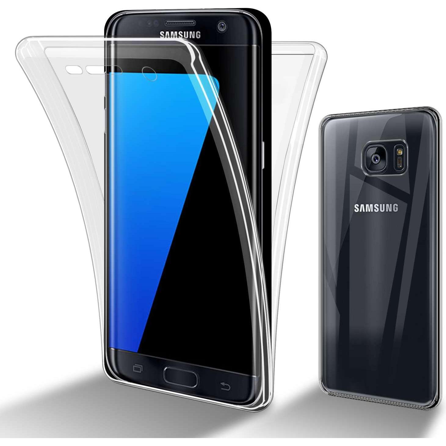 Cadorabo TPU 360 Grad Hülle für Samsung Galaxy S7 EDGE (Samsung Galaxy S7 Edge), Smartphone Hülle, Transparent