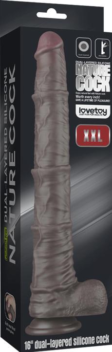 Image du produit Lovetoy Nature Cock - 16" Dual Layered Bendable Cock XXL - Schwarz