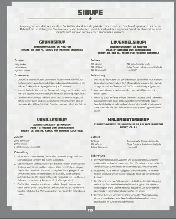 Nährwerte und Zutaten Panini Das ultimative inoffizielle Kochbuch für Minecrafter (Deutsch, Tom Grimm, 2017)