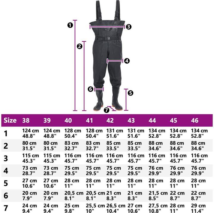 Image du produit vidaXL Waders avec bottes et ceinture (44)