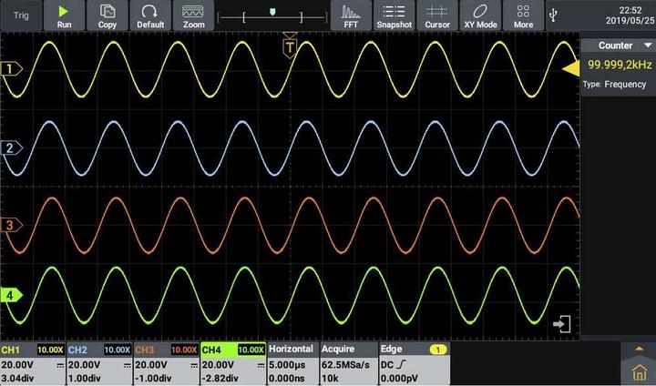 Actual product image Voltcraft DOV1004 Digital-Oszilloskop 100 MHz 4-Kanal 1.25 GSa/s 50 Mpts 12 Bit (CAT II, Oscilloscope)