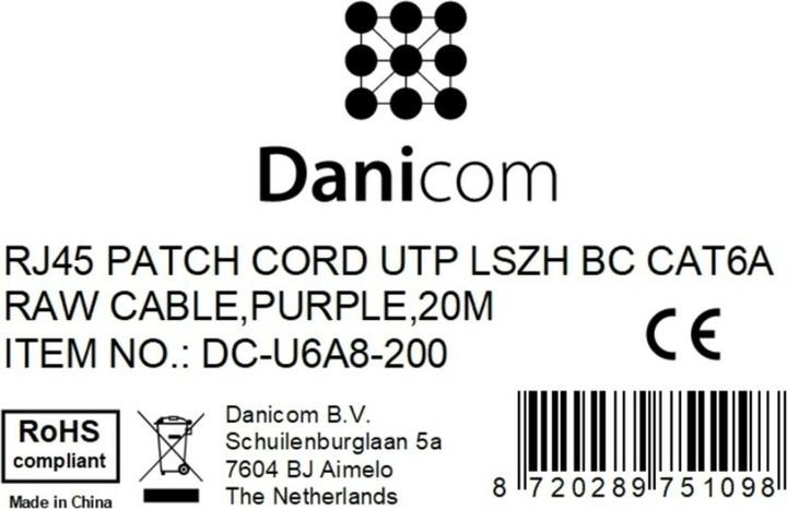 Produktbild Dsit CAT6a Netzwerkkabel 100% Kupfer (U/UTP, CAT6a, 20 m)