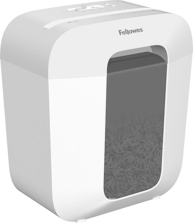 Fellowes Powershred LX25 Aktenvernichter mit Partikelschnitt P-4, 4 x 37 mm, bis 6 Blatt, weiss (Partikelschnitt)
