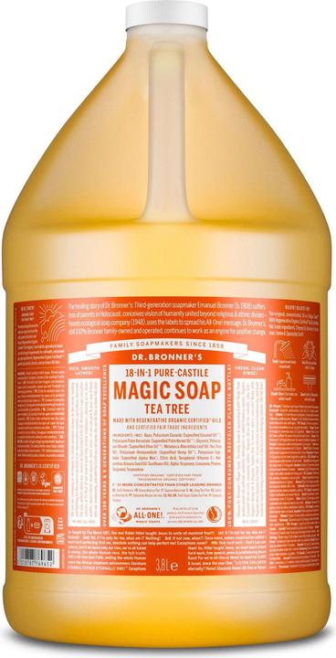 Actual product image Dr. Bronner's 18-IN-1 Tea tree (Liquid soap, 3800 ml)