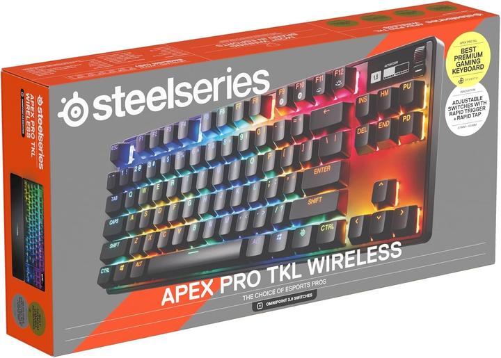 Image du produit SteelSeries | Clavier de jeu | Apex Pro TKL Gen 3 | ND Layout | Bluetooth | Black | 2.4 GHz / Bluetooth/ Wired (Filaire, Sans fil)