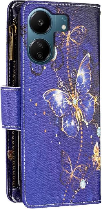 Actual product image Cover-Discount Xiaomi Poco C65 / Redmi 13C - Wallet cover butterflies (Xiaomi Redmi 13C, Xiaomi Poco C65)