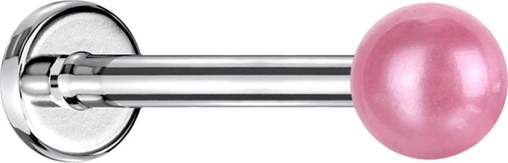 Produktbild Star Piercing Micro Labret Innengewinde silber Perle pink (ohne Messing, Chirurgenstahl 316L, Kunststoff)