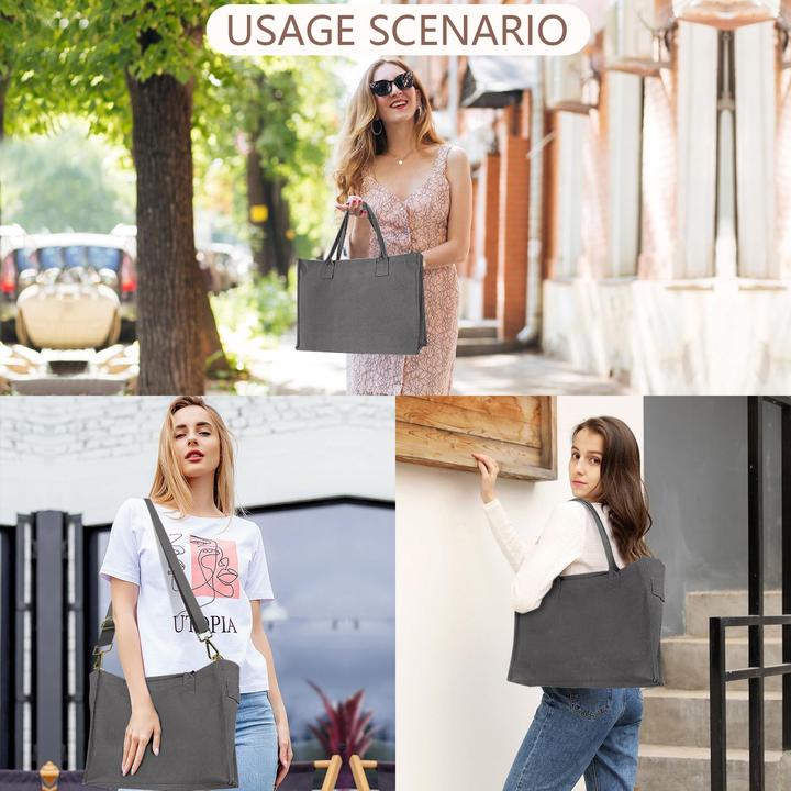 Produktbild Only-Bags.Store Canvas-Einkaufstasche, grosse Handtasche Einkaufstasche Reisetasche Arbeitstasche mit Schultergurt