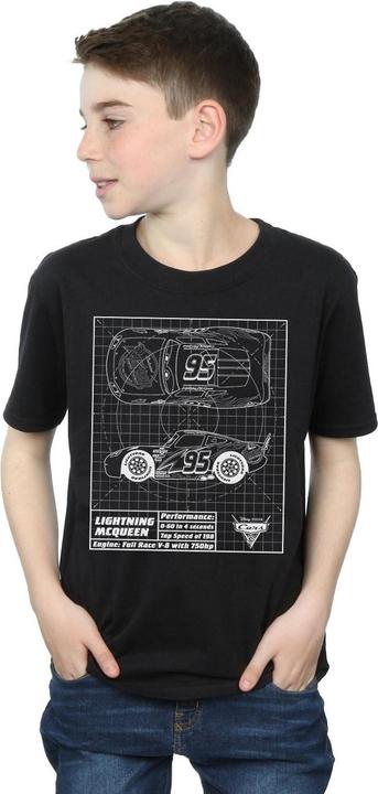 Immagine prodotto Disney Cars Lightning McQueen Blueprint Maglietta Ragazzi (140, 146)