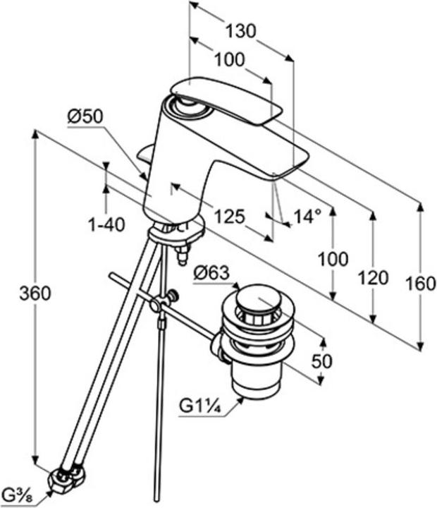 Produktbild Kludi Waschtisch-Einhandmischer BALANCE DN 15 weiss/chrom