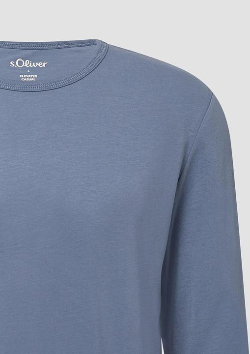 Produktbild s.Oliver T-Shirt Softes Longsleeve mit Crew Neck und Logo-Patch (L)