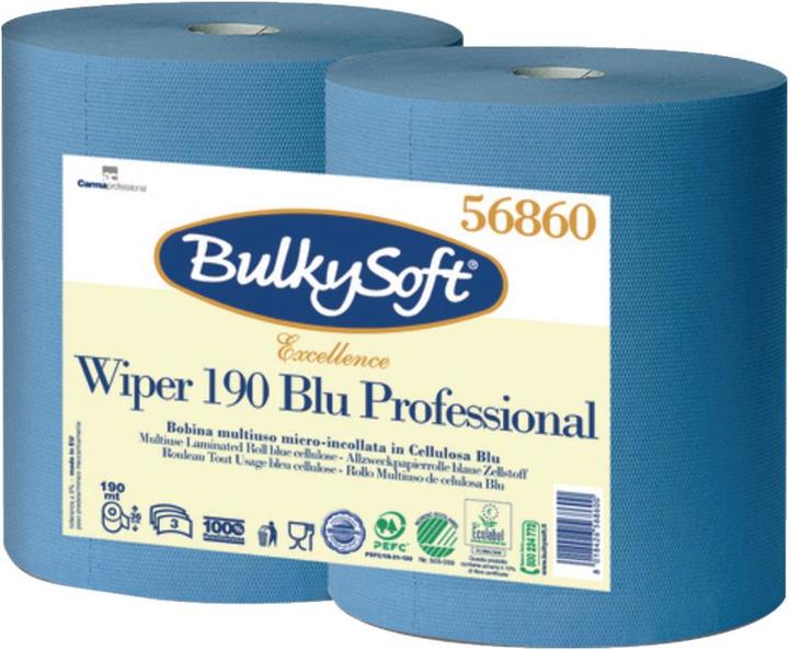 Actual product image BulkySoft Cleaning wipe 190 Blu Professional - 2 rolls (2x)