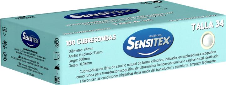 Sensitex "Cubresondas" 100 vegan ultrasound sheaths, dry and without reservoir (100 pcs.)