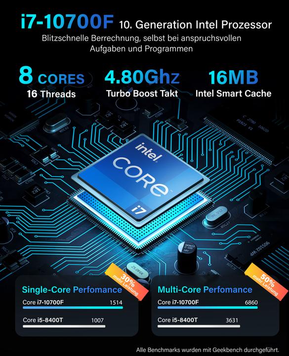 Produktbild Greed V2 Multi - Office PC - Intel Core i7 (512 GB, 16 GB, Intel Core i7-10700F)