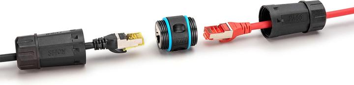 Produktbild Digitus CAT 6A Aussenanschluss, Schutzart IP68 RJ45 zu RJ45 Verbindung