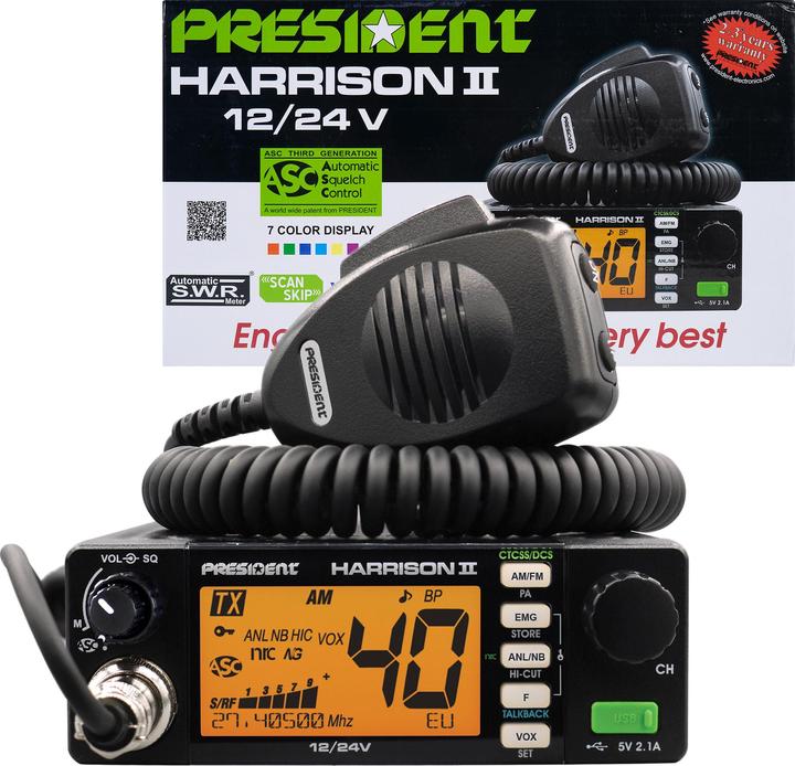 Actual product image President Harrison II ASC - AM/FM - CB radio - 12/24 Volt - 27 MHz - VOX