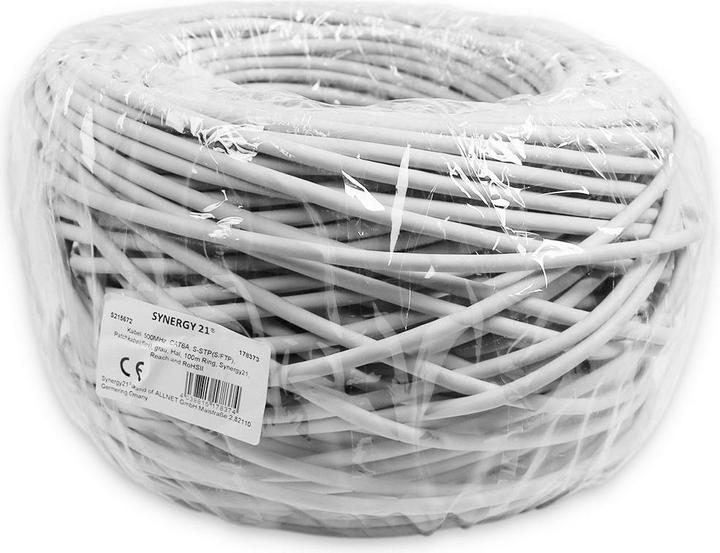 Image du produit Synergy 21 S215672. Longueur de câble : 100 m, Norme de câble : Cat6a, Blindage du câble : S/FTP (S-STP) (S/FTP, CAT6a, 100 m)