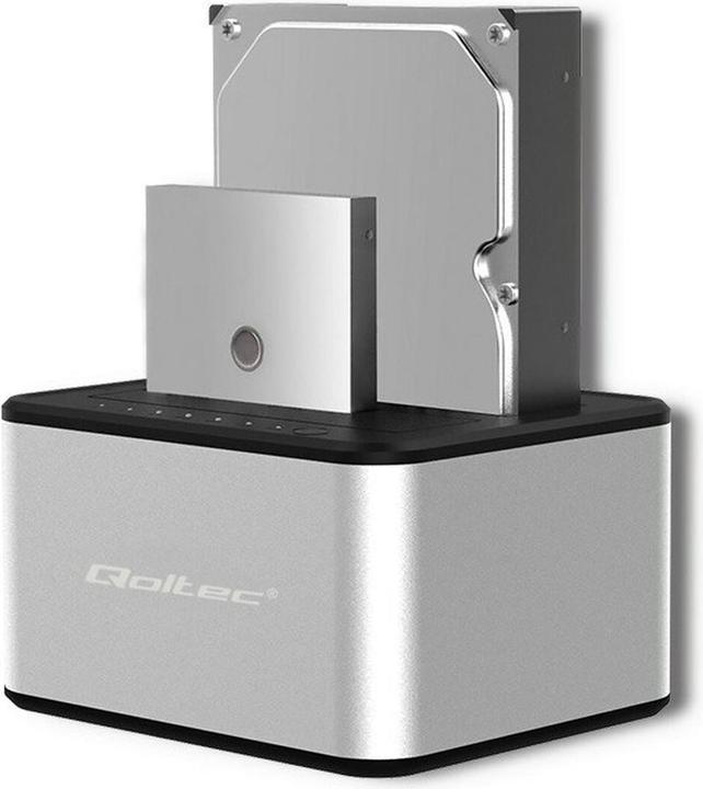Image du produit Qoltec 50316 2x HDD/SSD docking station 2.5/3.5inch SATA USB 3.0 Cloning
