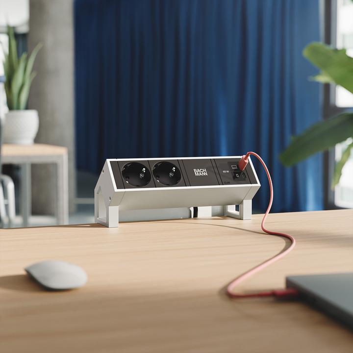 Productafbeelding Bachmann DESK2 2xCEE7/3 1xUSB C/C 65W (2x, CEE 7/3, Type 13)