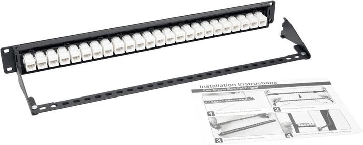 Actual product image Eaton 24-Port 1U Rack-Mount Cat6a Feedthrough Patch Panel RJ45 Ethernet