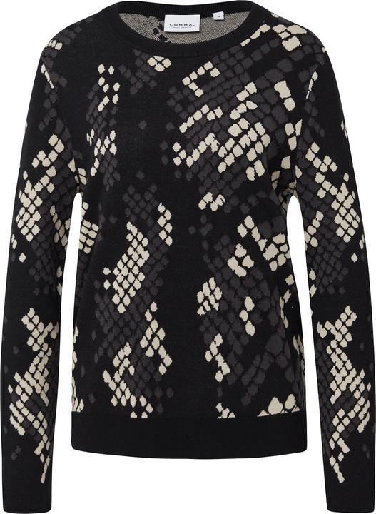Image du produit Comma Strickpullover Feinstrickpullover mit Jacquard-Muster (42)