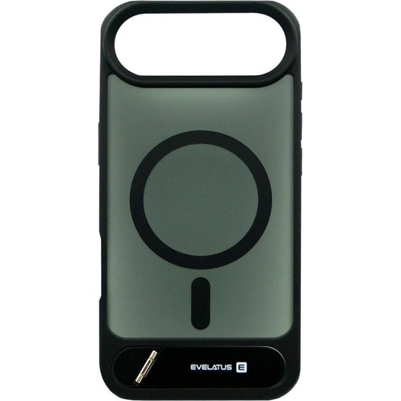 Evelatus Back panel cover Apple iPhone 17 Air Rubber Coated MagSafe With Stand Case Black (Apple iPhone 17), Cover smartphone, Nero
