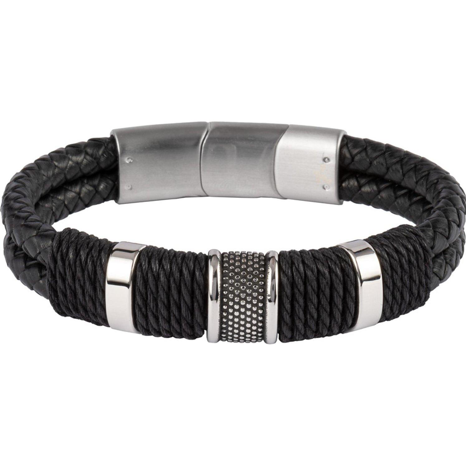 Jacques Lemans, Armschmuck, Armband, (20 cm, Leder, Edelstahl)