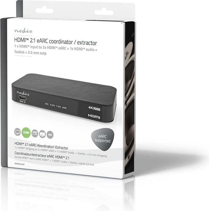Immagine prodotto Nedis Convertitore audio digitale | 2 vie | Connessioni - Ingresso: Alimentazione DC / 1x ingresso HDMI™