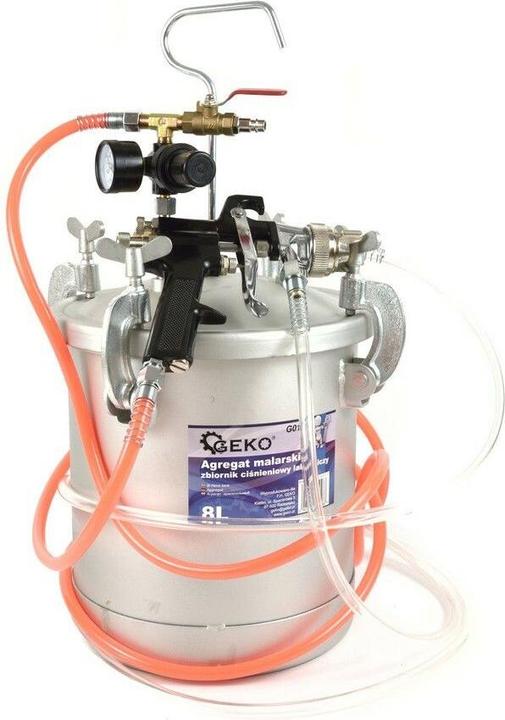 GEKO Lackiertank + Schlauch + Pistole, 8l